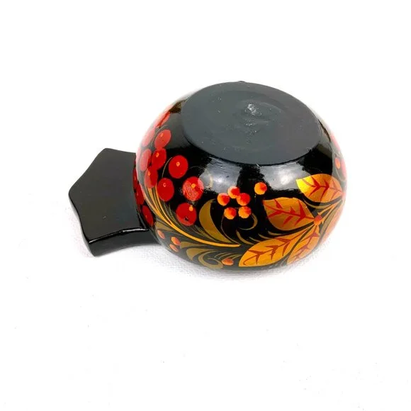 Vintage Russian Lacquerware Khokhloma Set Of 5 Wooden Items - Picture 8 of 16